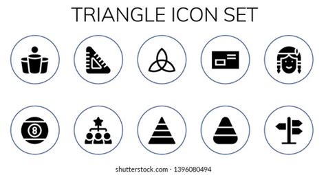 Triangle Icon Set 10 Filled Triangle Stock Vector Royalty Free