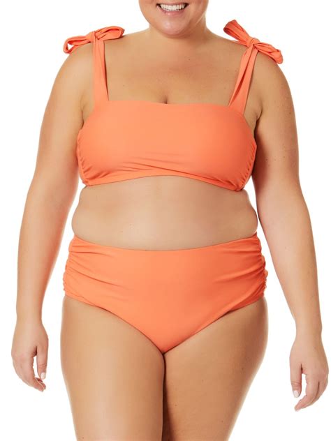 Time And Tru Women S And Women S Plus Bandeau Bikini Swim Top Walmart