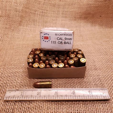 Winchester 9mm Ammo Pack 50 Rounds 115 Grain Ball Old Arms Of