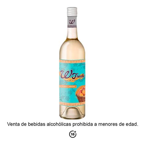 Bebida alcohólica preparada W Fresh Wine cooler sabor durazno de 750 ml