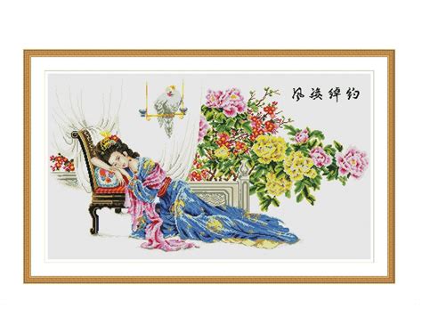 Japanese Geisha Cross Stitch Pattern Chinese Woman Asian Etsy