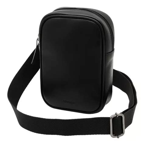 Bolsa Masculina Shoulder Bag De Couro Bovino Couro50 Araçá Cor Preto