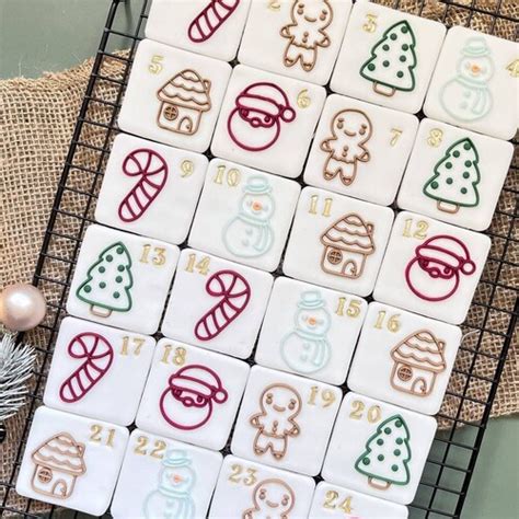 Advent Calendar Set Pop Up Embosser Cookie Stamp With Matching Etsy