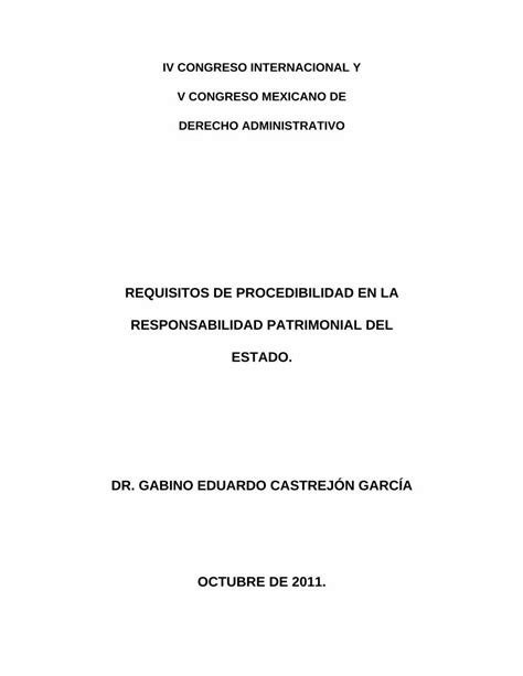 Pdf Requisitos De Procedibilidad En La Derecho Posgrado Unam Mx