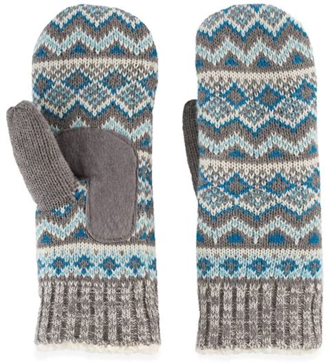 Women S Isotoner Fairisle Knit Mittens Knit Mittens Mittens Mitten Gloves