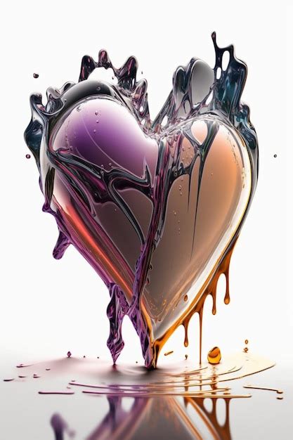 Premium Ai Image Araffe Heart Shaped Liquid Splashing On A White