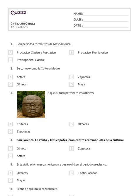 Civilizaci N Maya Hojas De Trabajo Para Grado En Quizizz Gratis