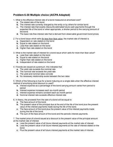 Problem Multiple Choice Aicpa Adapted Problem Multiple