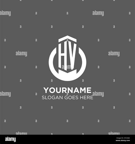 Initial Hv Circle Round Line Logo Abstract Company Logo Design Ideas