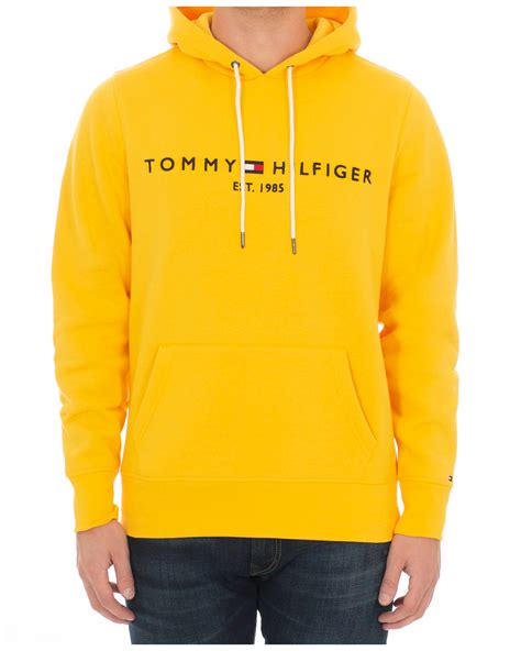 Tommy Hilfiger Logo Hoodie Spectra Yellow Hos Careofcarl No