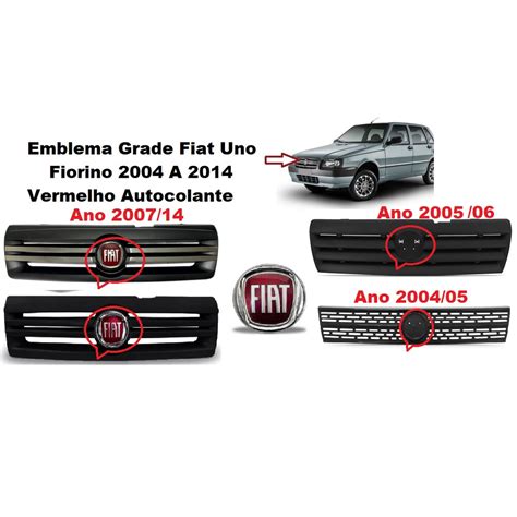 Emblema Grade Uno Mille Fire Flex Fiorino Palio Siena Fiat Vermelho