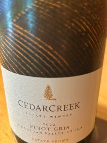 2022 Cedar Creek Estate Winery Pinot Gris Vivino US