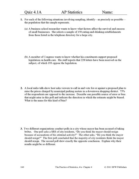 Quiz 8 1a Ap Statistics Name 7