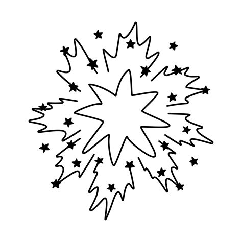 Cute hand drawn exploding star with twinkles clipart with doodle ...