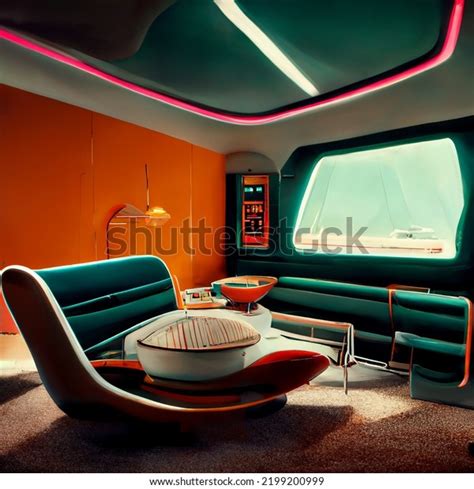 Futuristic Room Concept Future Homes Space Stock Illustration ...