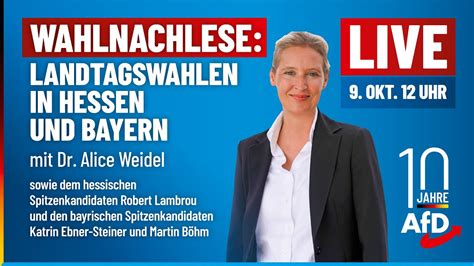 Live AfD Wahlnachlese Landtagswahlen Hessen Bayern YouTube