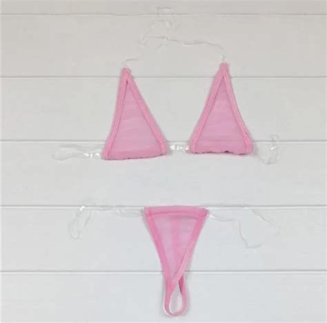 Sexy Micro Mini Bikini Set Women Transparent Swimwear Hot Sex