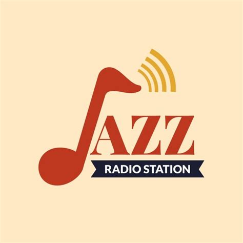 Customize for free this Flat Vintage Jazz Radio Station Logo template