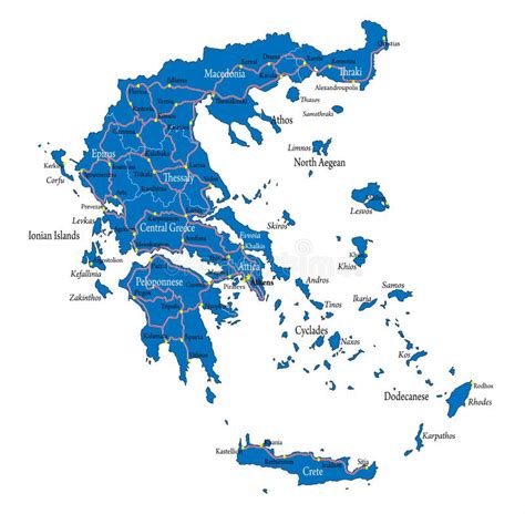 Grecja mapa ilustracja wektor Ilustracja złożonej z europejczycy