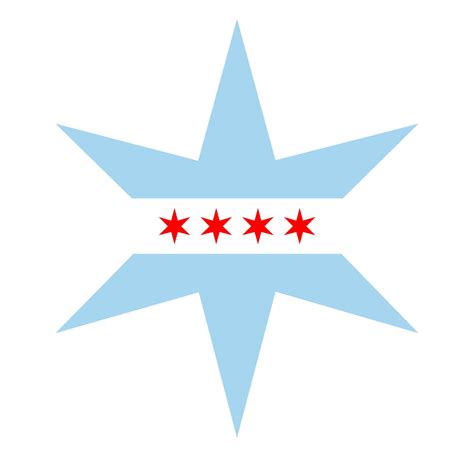 Chicago Flag Star Poster By Lavenderinkstudio On Etsy