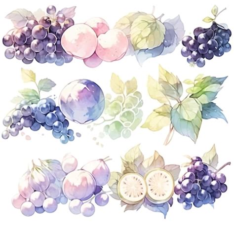 Premium AI Image | Captivating Watercolor Fruit Drawings for a Playful and Colorful Experience