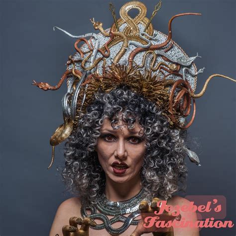 Medusa Snake Headpiece Rose Gold Silver Serpentine Costume Gorgon