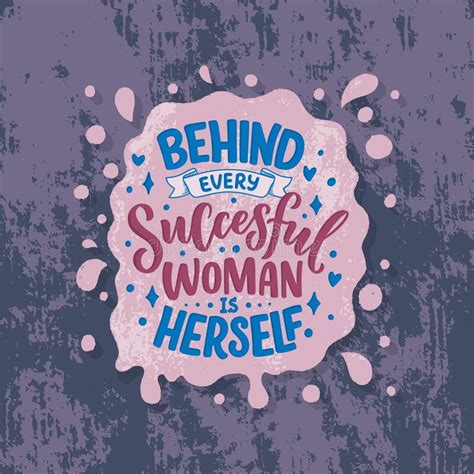 Beautiful Illustration With Lettering About Woman Handwritten