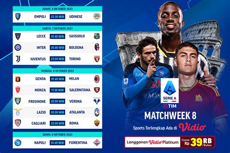 Jadwal Dan Link Live Streaming Serie A Pekan Ke 8 Vidio