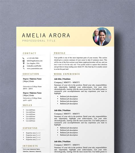 Modern Executive Resume Template Professional Resume Template Cv Template Mens Resume