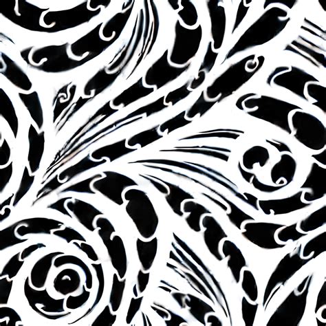 Black and White Floral Stencil Graphic · Creative Fabrica