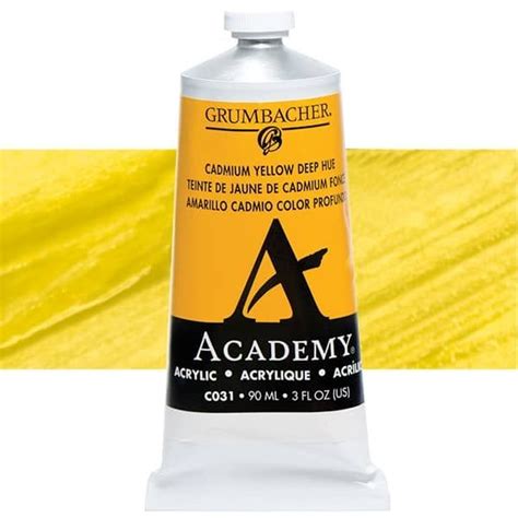 Grumbacher Academy Acrylics Cadmium Yellow Deep Hue 90 Ml Jerry S