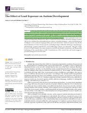 The Impact Of Lead Exposure On Autism Development A Critical