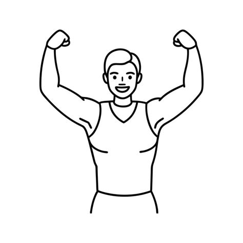 Premium Vector Outline Drawing Football Player Celebrating Victory