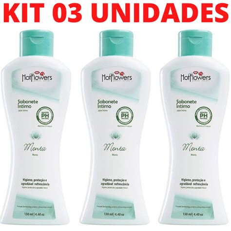 Kit Sabonete Íntimo Menta ml Hot Flowers Sexshop Loja Pimenta