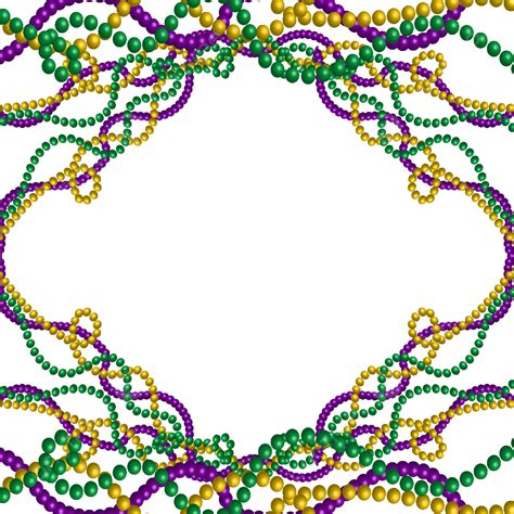 Mardi Gras Beads Border Clip Art