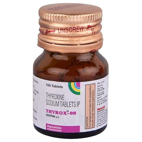 Thyrox 88 Bottle Of 100 Tablets Health And Personal Care