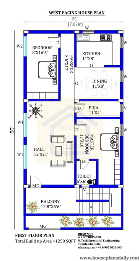 X West Facing House Plan House Designs And Plans Pdf Books