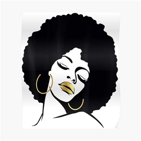 Afro Diva Black Girl Magic Lips Natural Hair Melanin Queen Poster For