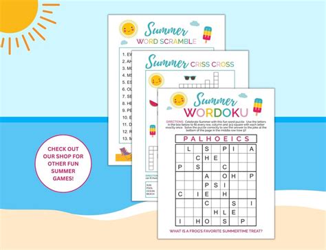 Summer Printable Word Search Game Summer Activities Summer Word Puzzle