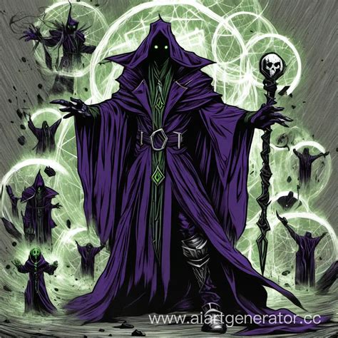 Mystical Warlock Summoning Shadows In Enchanted Forest Ai Art Generator