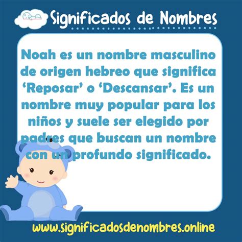 Significado De Noah Masculino Apodos Origen Y M S