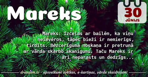 Mareks - vārda nozīme. Vārda diena 30. jūnijs | draugam.lv