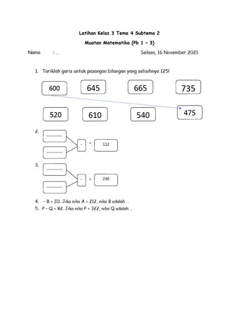 Latihan Kelas 3 Tema 4 Subtema 2 Mat Pdf