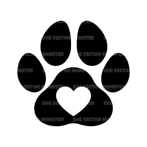 Dog Paw Heart Print Svg Paw Print Svg Dog Paw Svg Dog Svg Etsy | Images ...