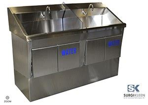 Surgikleen Floor Mount Double Scrub Sink G Automated Technologies Llc