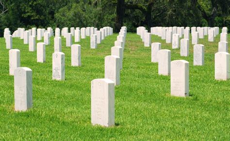 Headstones In A National Cemetery Stock Image - Image of graves ...