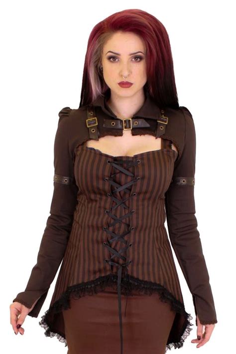 Phaze Steampunk Bolero Canvas Aggy Buckle And Eyelet Bolero Shrug