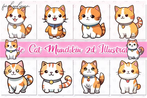 Cute Cat Munchkin 2d Illustration Graphic by FonShopDesign · Creative ...