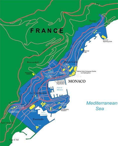 Monaco France Map - E Jurnal