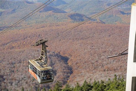 Aerial Fall Color of the Hakkoda Mountains with Hakkoda Ropeway ...